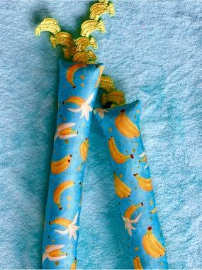 Blue Banana Print Catnip Kick Toys Cat Nip Kicker kitten enrichment toy tassel